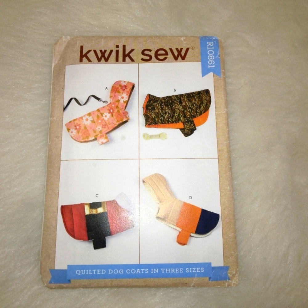 KWIK SEW R10861 Dog coats in 4 styles Size S-M-L